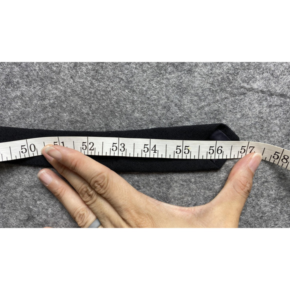 Yves Saint Laurent Tie Mens Black Slim Monogram YSL Logo Formal Necktie Dress - Picture 9 of 9